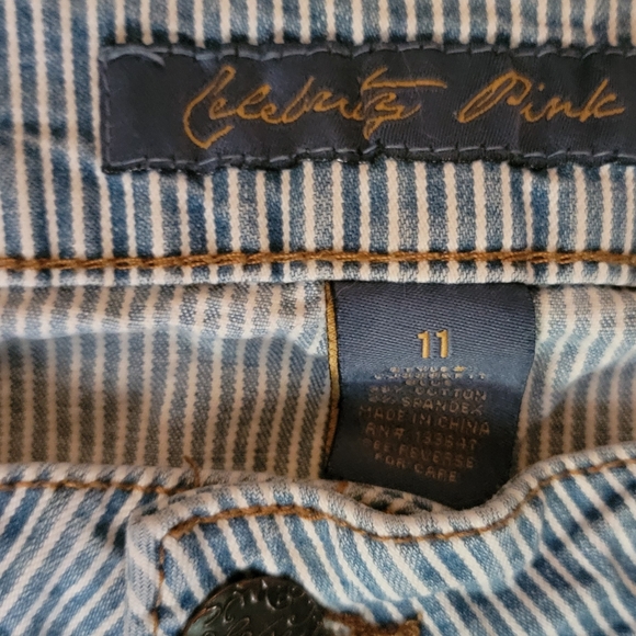 Celebrity Pink Shorts Pin Stripes Exposed Pockets sz 11 - Picture 5 of 5